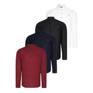 QUADRUPLE SET G783 DEWBERRY JUDGE COLLAR SHIRT-BLACK-WHITE-NAVY-BURGUNDY