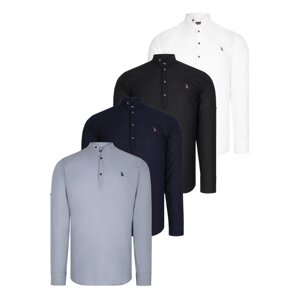 SET OF FOUR G783 DEWBERRY JUDGE COLLAR SHIRT-BLACK-WHITE-NAVY-GREY