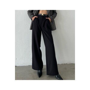 Laluvia Black Belted Palazzo Trousers