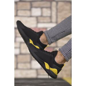 Riccon Black Yellow Unisex Sneakers 00122044