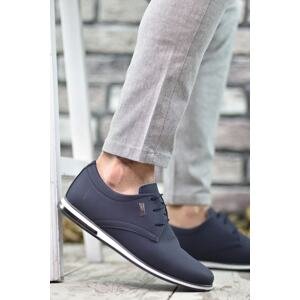 Riccon Navy Blue White Men's Casual 0012211