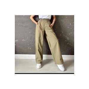 Laluvia Waist Design Elastic Wide Leg Trousers