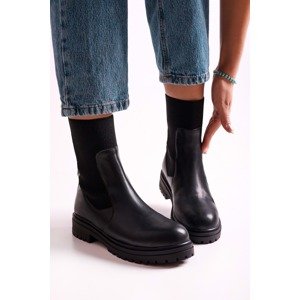 Shoeberry Women's Neira Black Leather Boots Boots, Black Skin.