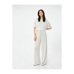 Koton Wide Leg Trousers Elastic Waist Laced