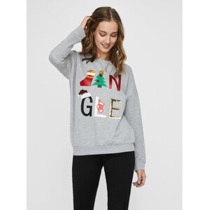 Grey sweatshirt with Christmas motif VERO MODA