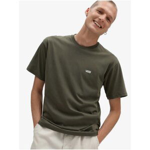 Khaki Men's T-Shirt VANS Left Chest Logo - Men's