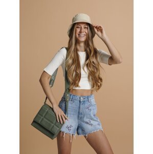Light Blue Denim Shorts with Embroidery Pieces Tulla - Women
