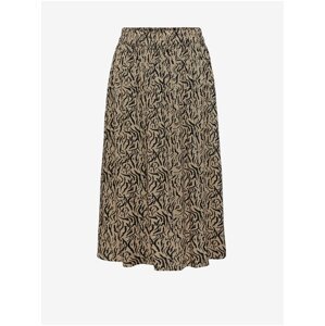 Black-brown Patterned Midi Skirt Pieces Nya - Women