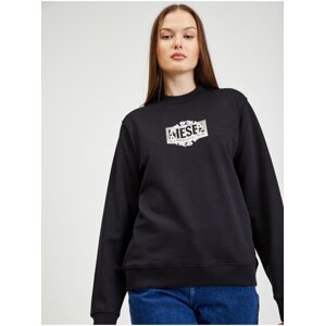 Women's Black Oversize Sweatshirt Diesel Felpa - Women