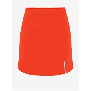 Orange Ladies Mini Skirt with Slit Pieces Thelma - Women
