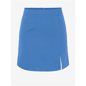 Blue Women's Mini Skirt with Slit Pieces Thelma - Women's