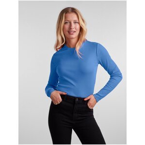 Women's Blue Basic Long Sleeve T-Shirt Pieces Hand - Women's