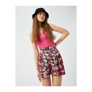 Koton Patterned Shorts High Waist