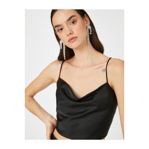 Koton Strapless Satin Evening Dress blouse with Tie Back Detail.