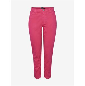 Women's Navy Pink Cropped Mom Fit Jeans Pieces Kesia - Women's