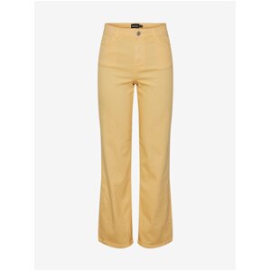 Women's Yellow Wide Jeans Pieces Peggy - Women's