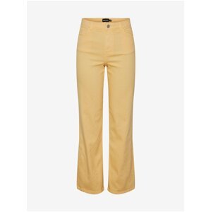 Women's Yellow Wide Jeans Pieces Peggy - Women's