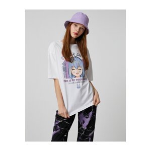Koton Anime T-Shirt Oversize Short Sleeve Crew Neck Relaxed Fit