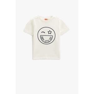 Koton Short Sleeve Crew Neck T-Shirt with a Print