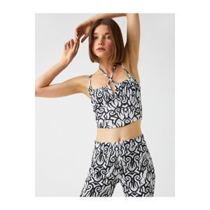 Koton Crop Singlet with Window Detail Patterned