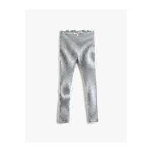 Koton Ribbed Leggings Elastic Waist with Button Detail.