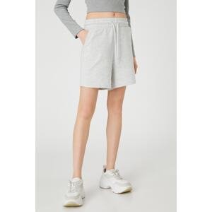 Koton Basic Shorts with Lace-Up Waist, Relaxed Fit.