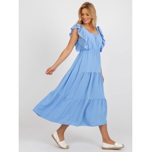 Light blue flowing dress with frills