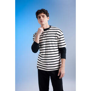 DEFACTO Comfort Fit Crew Neck Striped T-Shirt