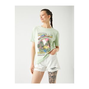 Koton Printed T-Shirt Crew Neck Short Sleeve Cotton