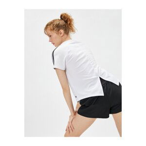 Koton Sports T-Shirt with Pile and Slit Detail.