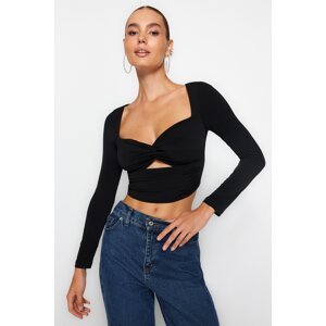 Trendyol Black Window/Cut Out Detail Blouse