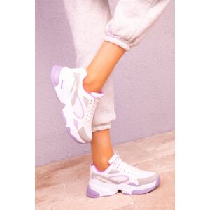 Soho White-Lilac Women's Sneakers 17226