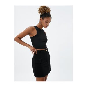 Koton Cargo Mini Skirt with Pockets and Buttons