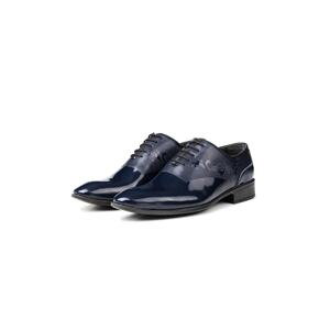 Ducavelli Tuxedo Genuine Leather Men's Classic Shoes Navy Blue