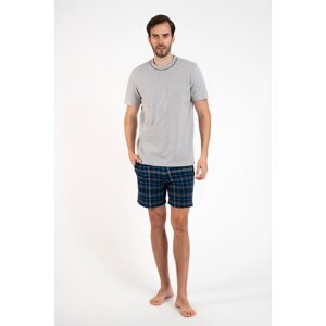 Men's pyjamas Ruben, short sleeves, shorts - melange/print