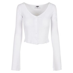 Women's sweater with cropped ribs in white