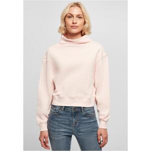 Women's Organic Short High Neck Crew Pink