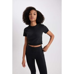 DEFACTO Crop Crew Neck Short Sleeve T-Shirt