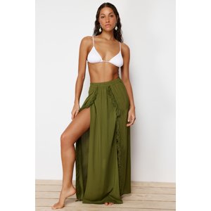 Trendyol Khaki Maxi Woven Tassel Skirt