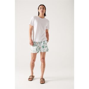 Avva Men's Water Green Printed Marine Shorts
