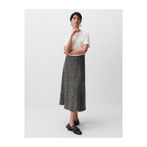 Jimmy Key Black High Waist Zipper Midi Skirt