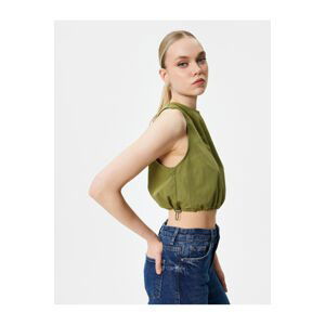 Koton Crop Top Parachute Fabric Sleeveless Elastic Waist