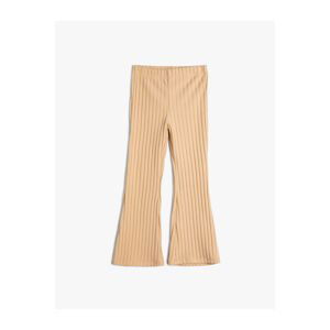 Koton Girls Ribbed Elastic Waist Flare Trousers