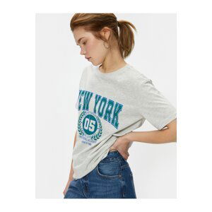 Koton New York T-Shirt Printed Crew Neck Short Sleeve