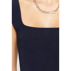 Trendyol Navy Blue Crop One Shoulder Knitwear Blouse