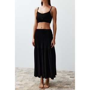 Trendyol Black Woven Tied Blouse Skirt Set
