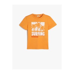 Koton T-Shirt Short Sleeve Crew Neck Surf Printed Cotton
