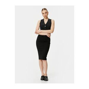 Koton Midi Pencil Skirt Viscose Blended Normal Waist