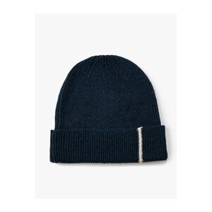 Koton Basic Knitted Beret with Fold Detail and Stripe Pattern