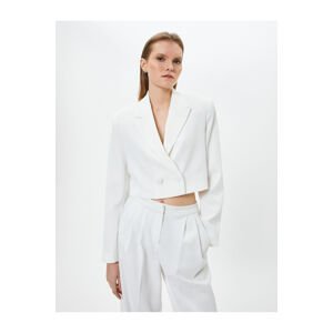 Koton Crop Blazer Jacket Buttoned Double Breasted